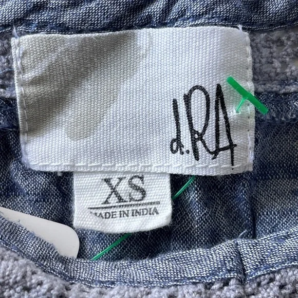 Anthropologie DRA Top Boho Size XS Sleeves Los Angeles Top Denim Beach​​​​​ - Picture 4 of 4